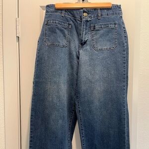 d.jeans Cropped Wide Leg Jeans Size 10 High Rise Blue Denim Casual
